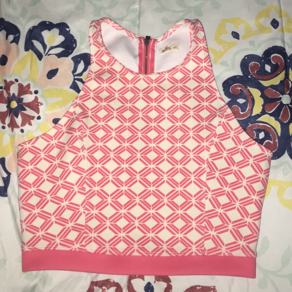 Coral&white dressy tank top